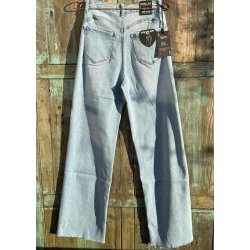 Wide Leg Push UpJeans- Light denim