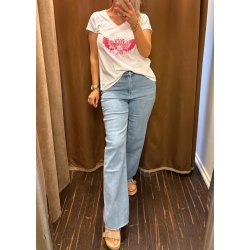 Wide Leg Push UpJeans- Light denim