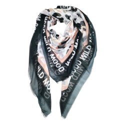 Wild Mood Square Scarf- Black