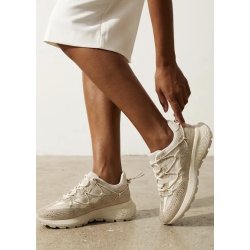 Womans Rhinestone Sneakers- Beige