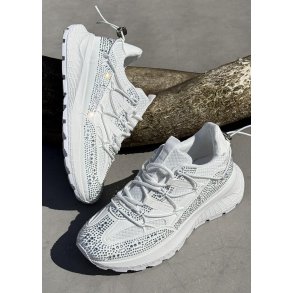 Womans Rhinstone Sneakers- white 