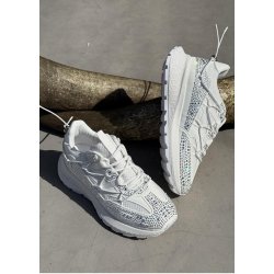 Womans Rhinstone Sneakers- white 
