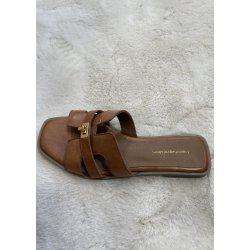 Womans World Sandal- Cognac