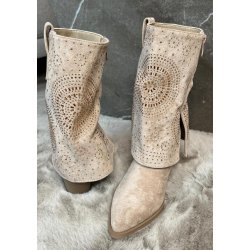 WS Cowboy Boots-Khaki