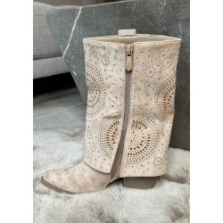 WS Cowboy Boots-Khaki