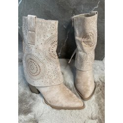 WS Cowboy Boots-Khaki