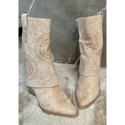 WS Cowboy Boots-Khaki