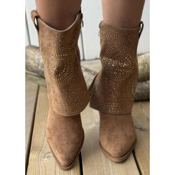 WS Cowboy Boots-Camel