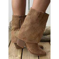 WS Cowboy Boots-Camel