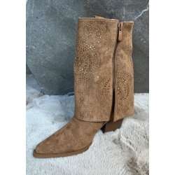 WS Cowboy Boots-Camel