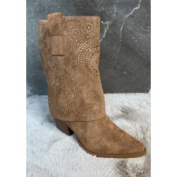 WS Cowboy Boots-Camel