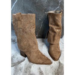 WS Cowboy Boots-Camel