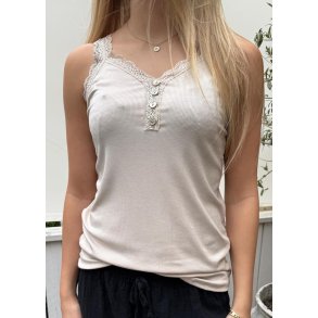Zafa Button Top- Beige 