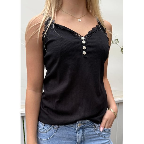 Zafa Button Top- Black 