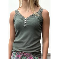 Zafa Button Top- Khaki 