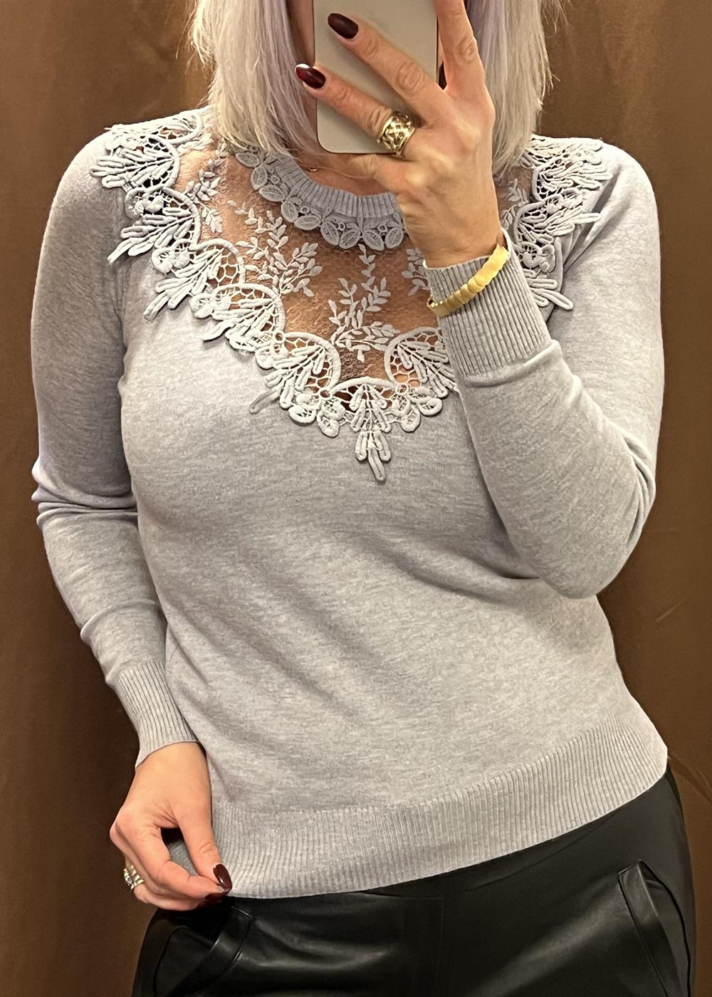 Linda Lace Knit- Grey - Strik - Filuca B