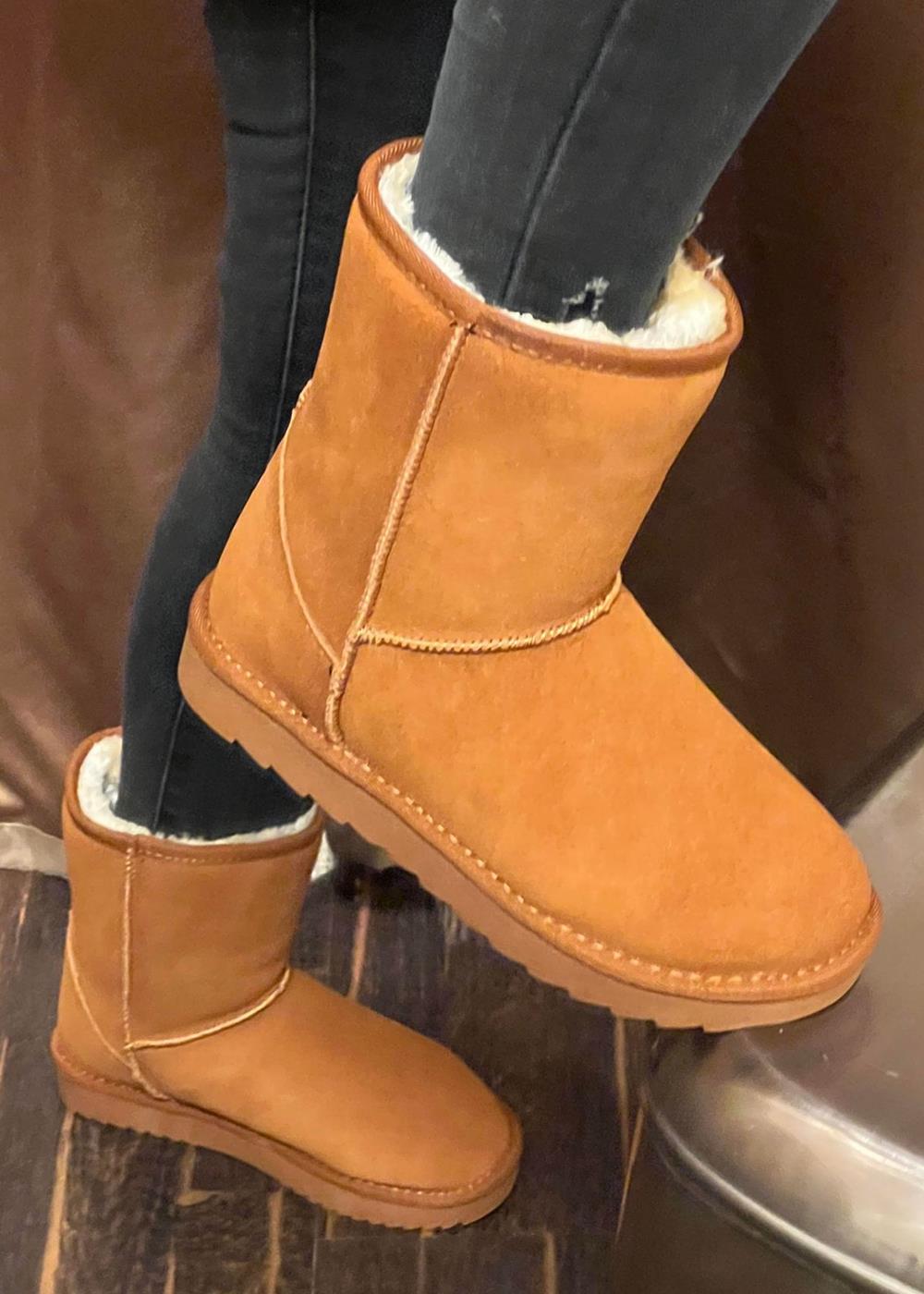 Teddy Leather Boots- Camel - Støvler - Filuca B